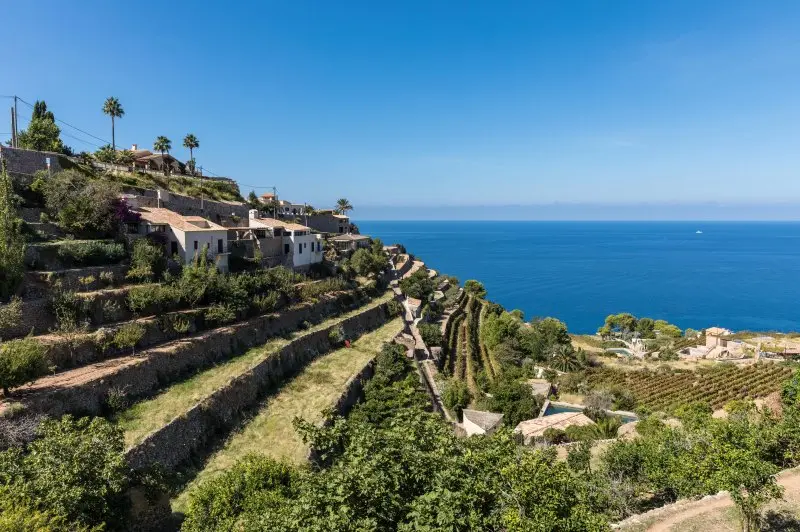 Terrassen in Banyalbufar Westküste Mallorca
